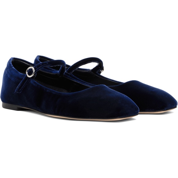 Aeyde Shoes - AEYDE Navy Uma Velvet Mary-Jane Ballerina Flats. Sz: EU39/US 8.0